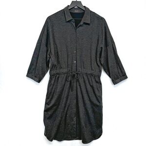 J McLaughlin women’s wool blend button up dress large gray drawstring